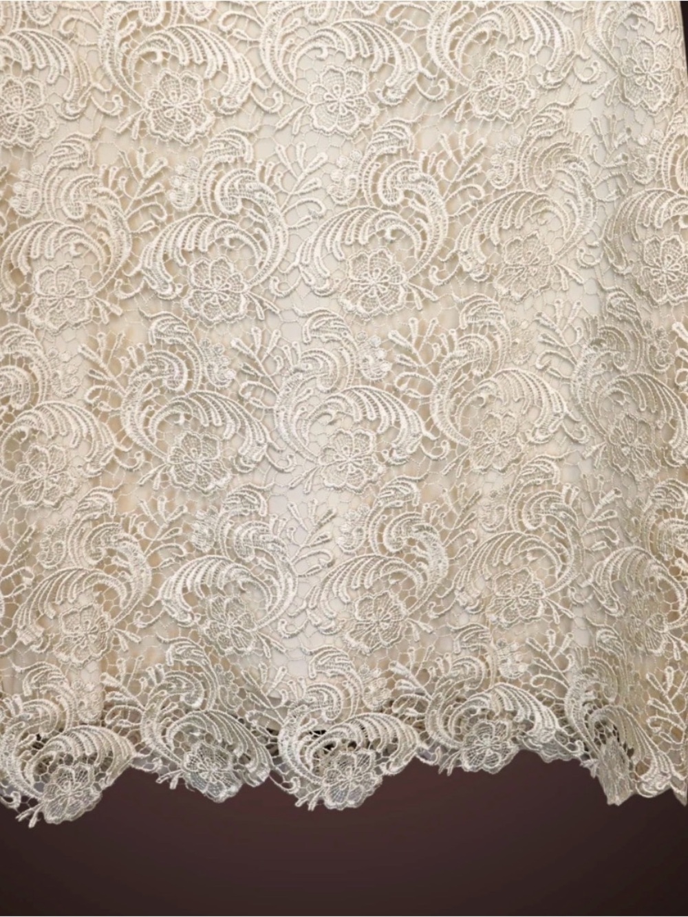 Ralph Lauren Lauren, Woman's Cream Sleeveless Lace Dress, Size 14 - Picture 6 of 7